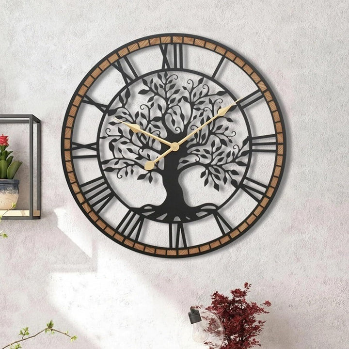 Decorative Wall Clock with Tree Motif