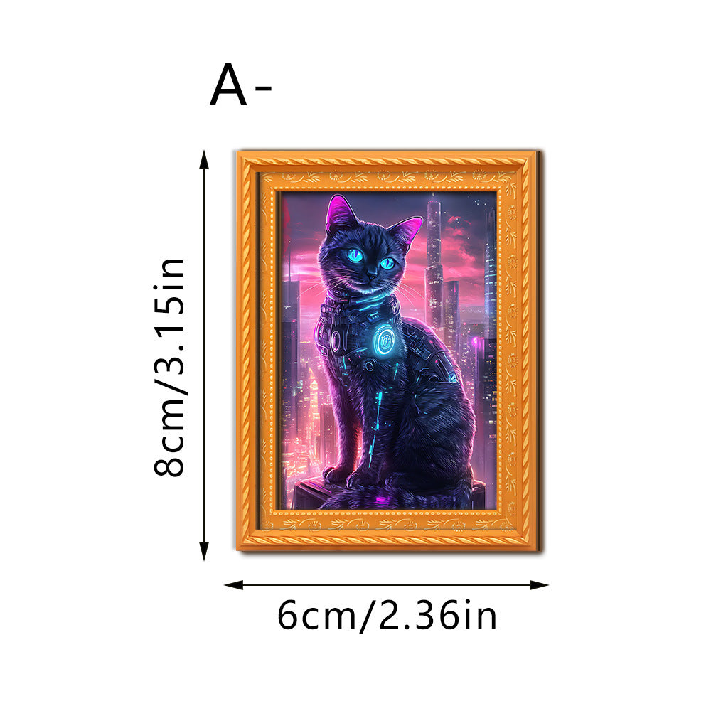 Decorative cat art with futuristic design