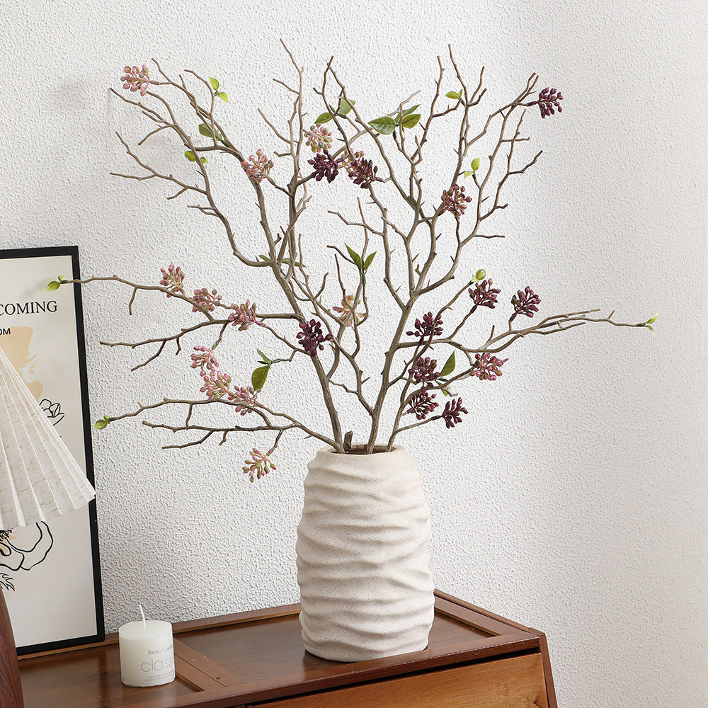 Decorative art branch with lovingly detailed flowers