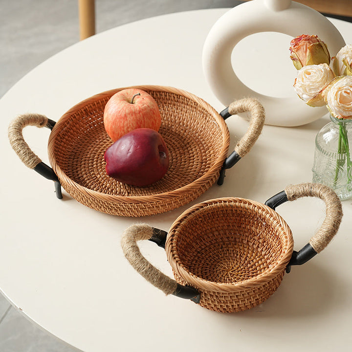 Handcrafted storage basket with sturdy handles