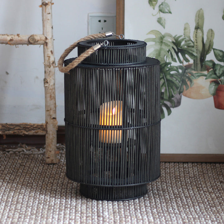 Decorative lantern made of woven material