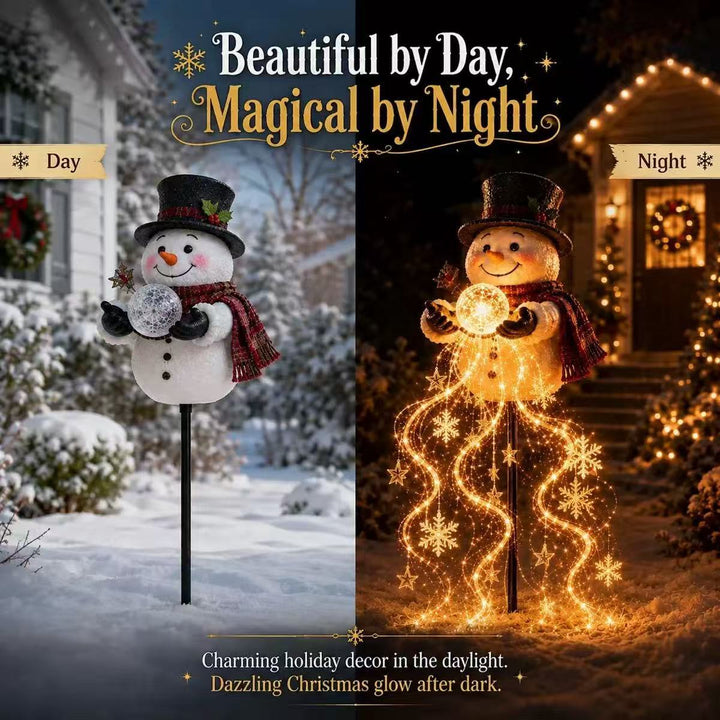 Decorative snowman figure with LED lights