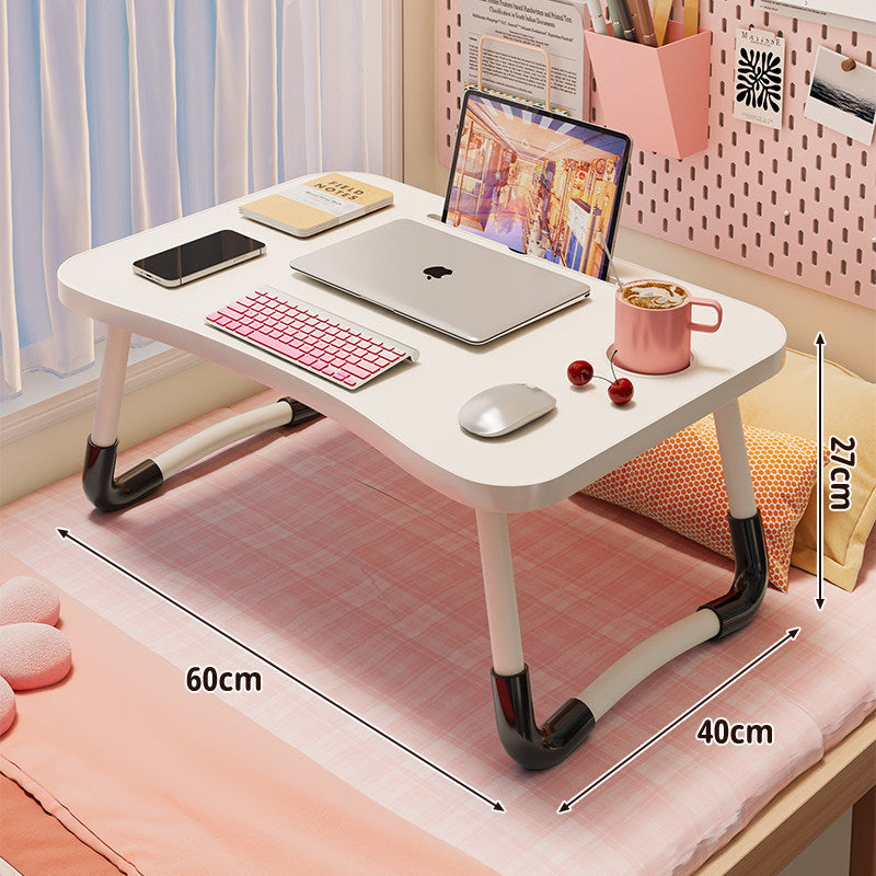 Foldable Portable Bed Laptop Table with Rounded MDF Top and Locking Folding Legs