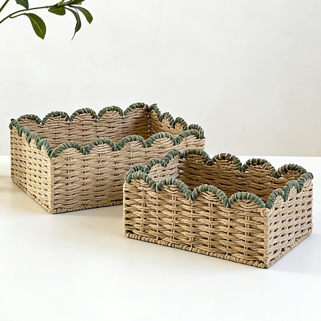Decorative storage basket with wave edge