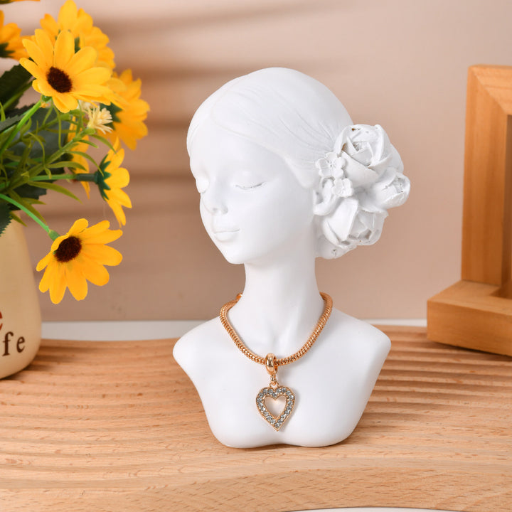 Decorative Flower Girl Bust Figurine