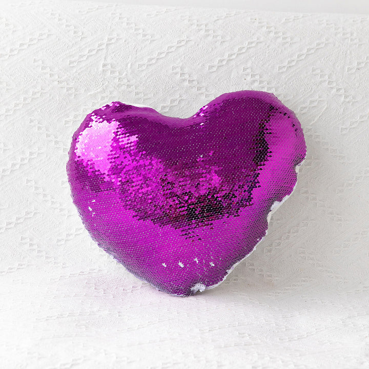 Heart-Shaped Sequin Throw Pillow