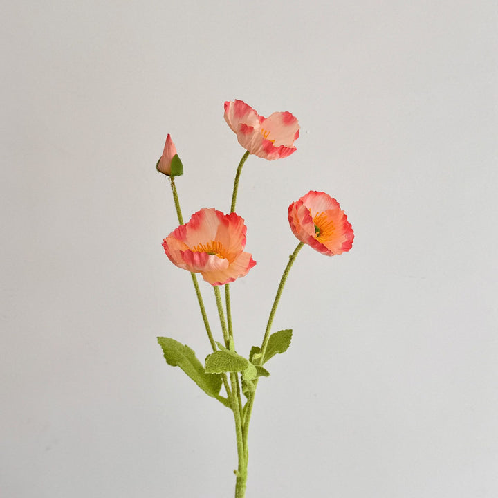 Realistic Poppy Floral Stem for Flower Arrangements