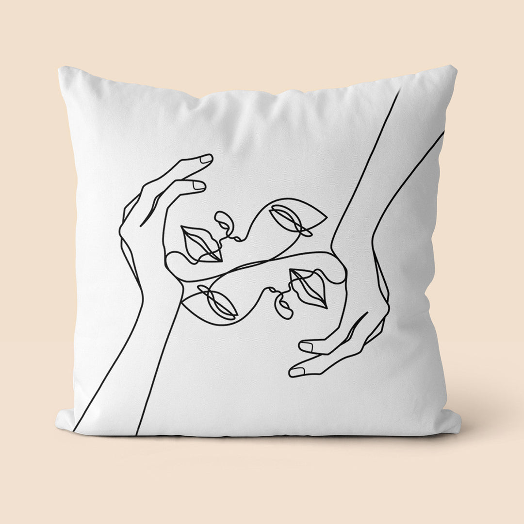 Artistic Line Drawing Throw Pillow
