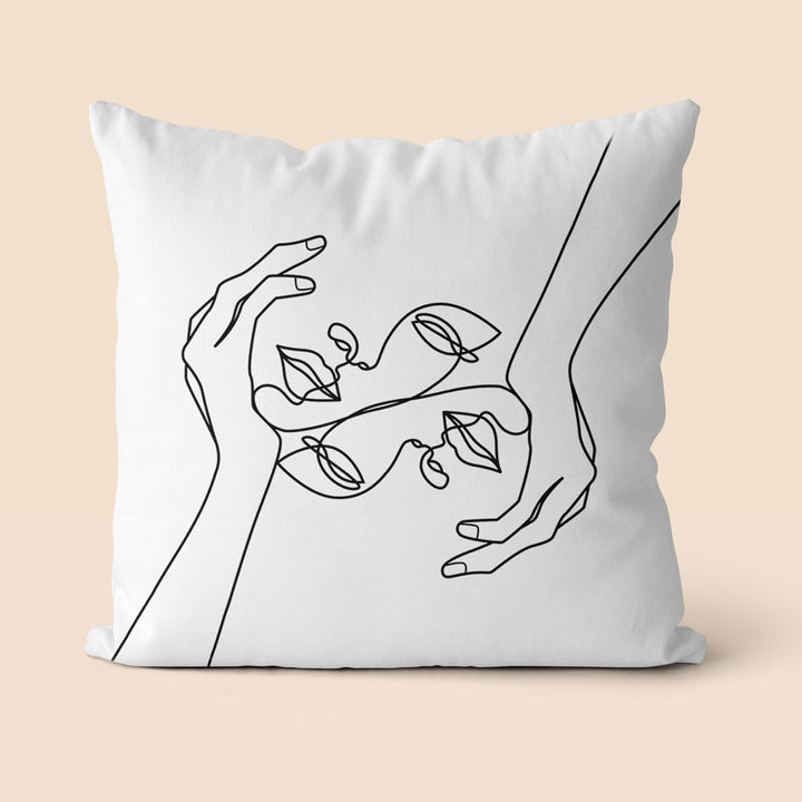 Artistic Line Drawing Throw Pillow