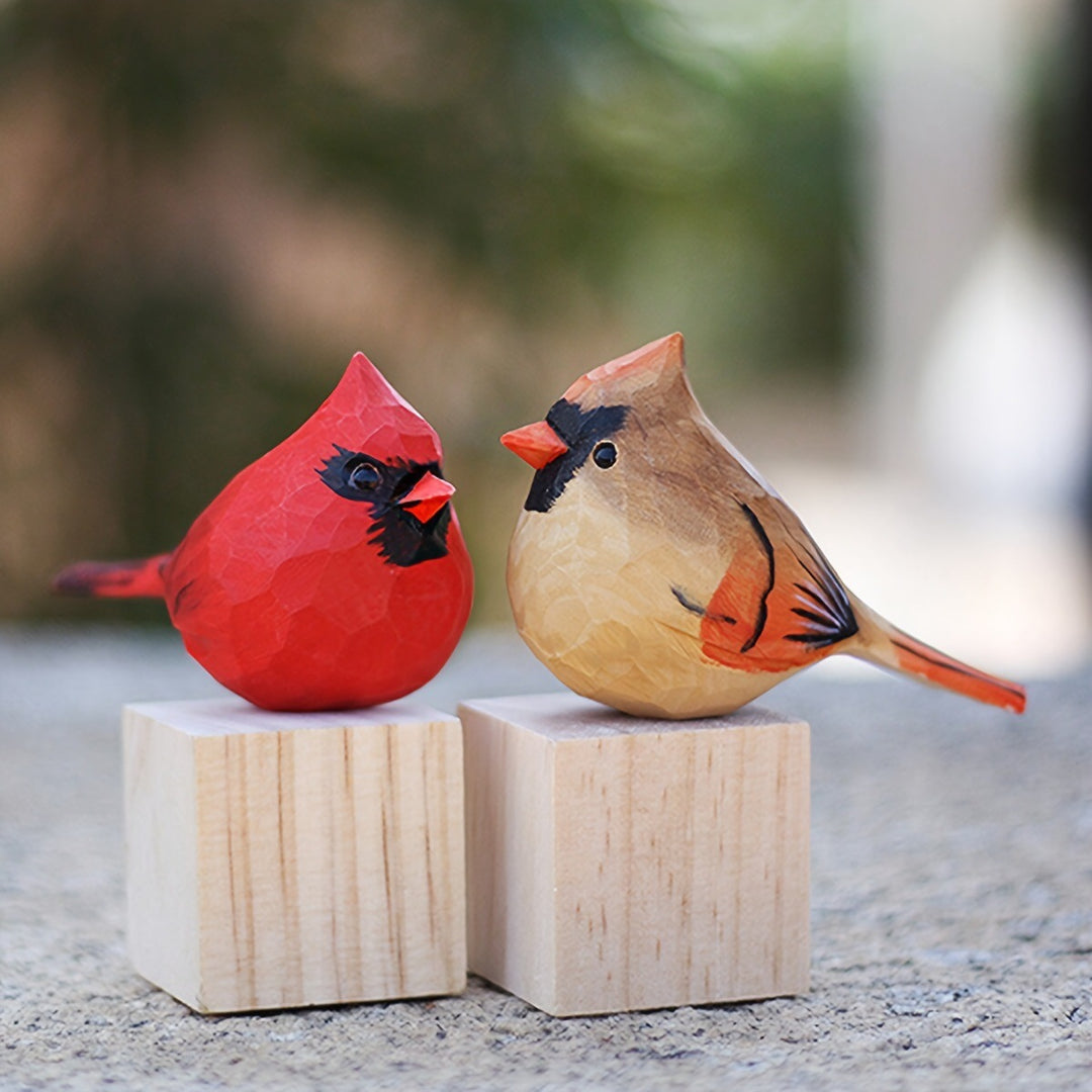 Wooden Bird Figurines