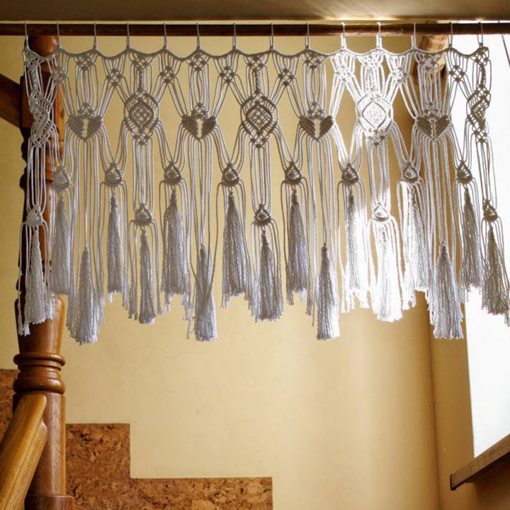 Macrame Curtain with Decorative Fringe