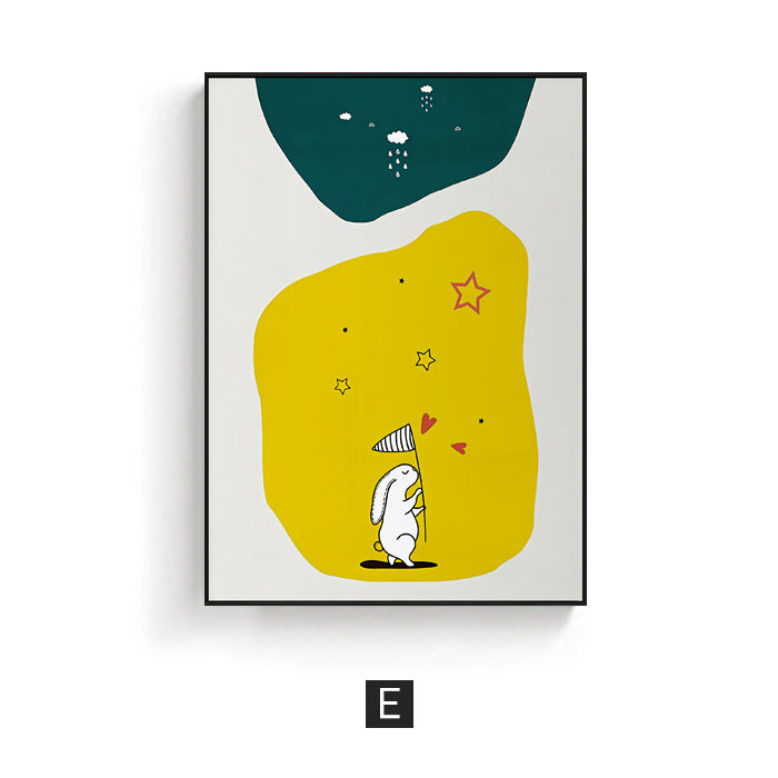Abstract Giraffe Illustration Framed Art