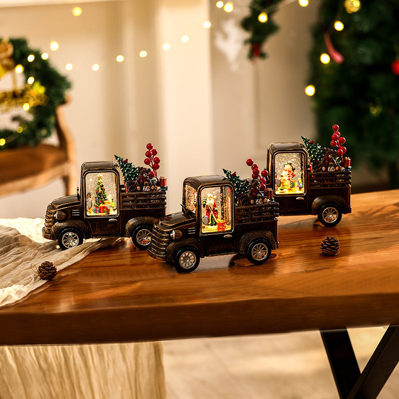 Decorative truck model with Christmas lighting