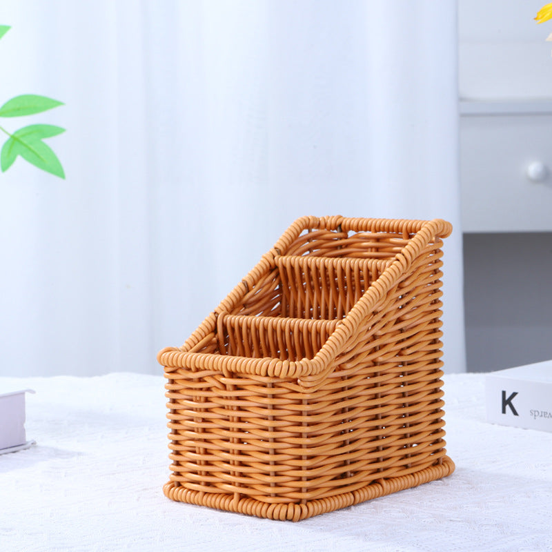 Multi-Compartment Woven Organizer Basket