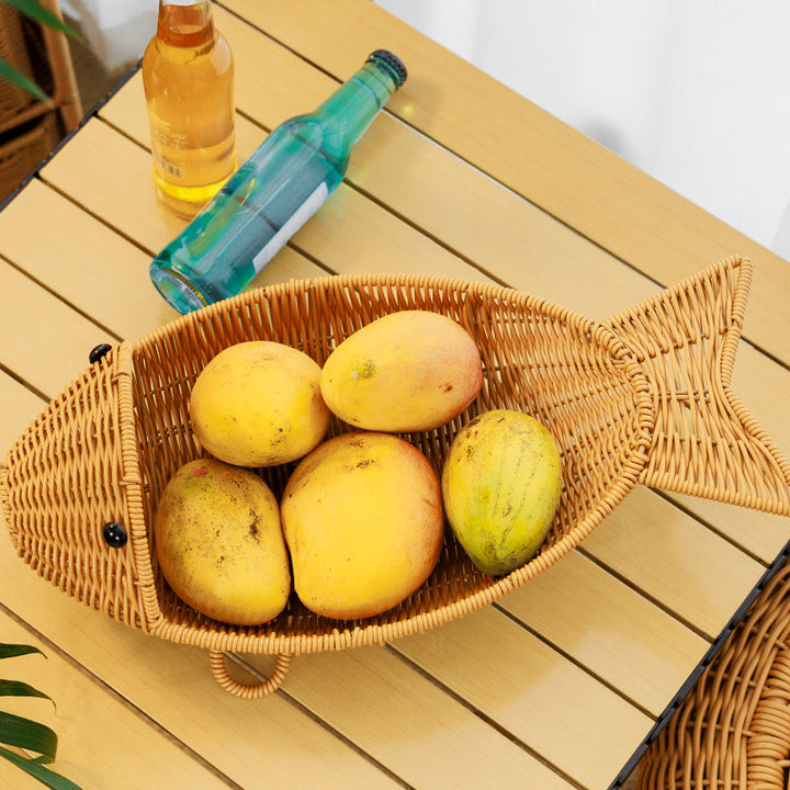 Decorative Woven Fish-Shaped Basket