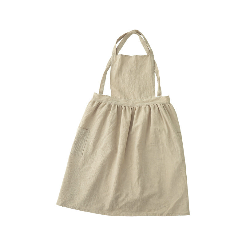 Light cotton dungaree dress with adjustable straps and side pockets