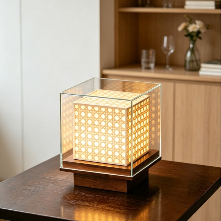 Decorative glass lantern table lamp