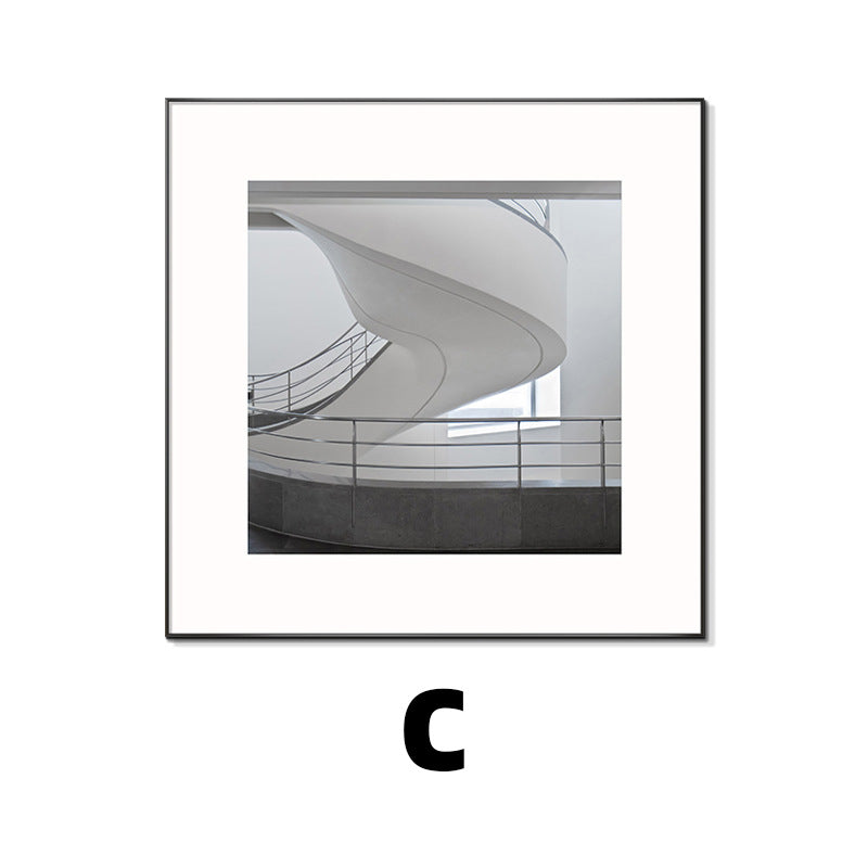 Framed Black and White Architectural Artwork