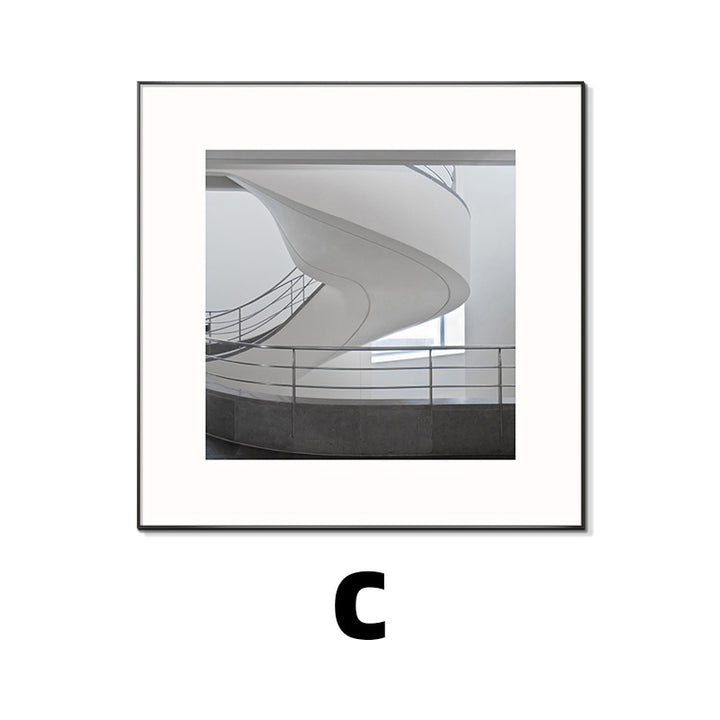 Framed Black and White Architectural Artwork