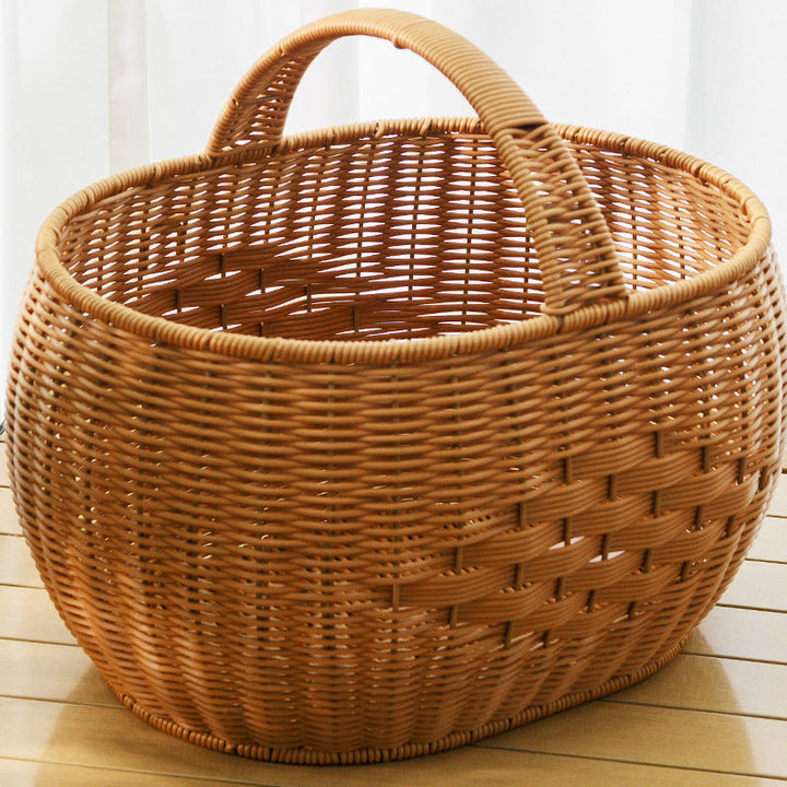 Handwoven Storage Basket with Handle