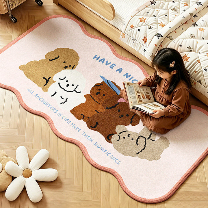 Children's Playful Animal Design Area Rug