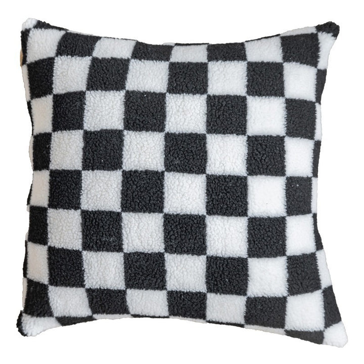 Plush Checkerboard Throw Pillow