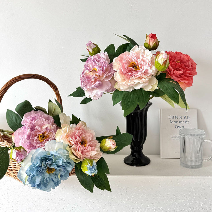 Lifelike Peony Floral Stem