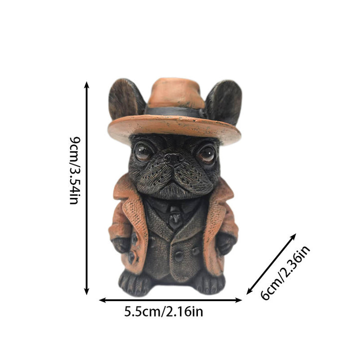 Decorative figure French Bulldog in suit