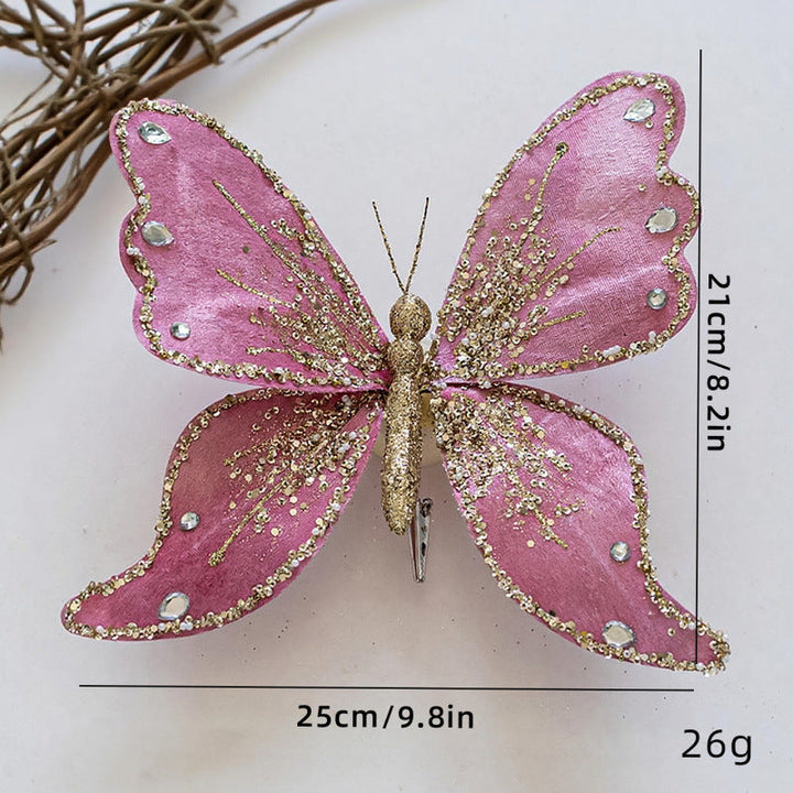 Elegant butterfly hair clips with glitter and rhinestones