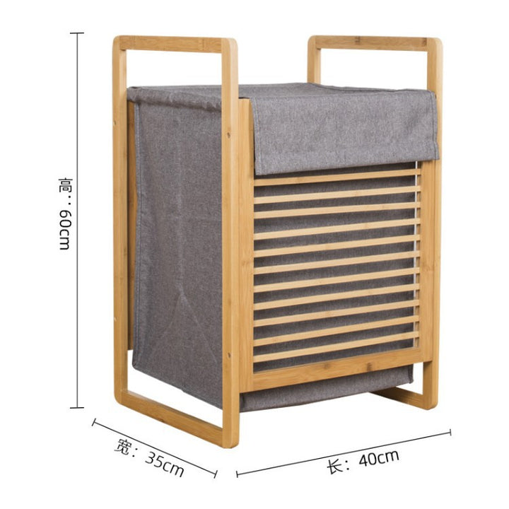 Laundry basket with bamboo frame and fabric insert