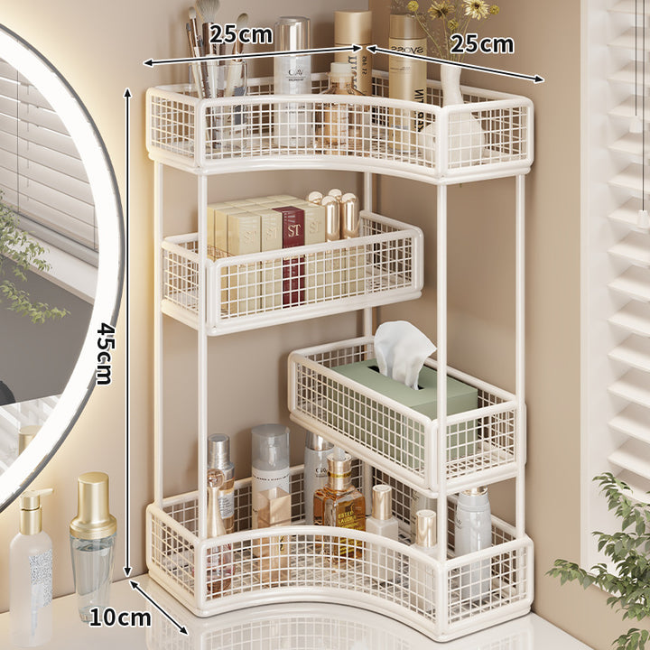 Three Tier Corner Mesh Metal Bathroom Shelf Organizer