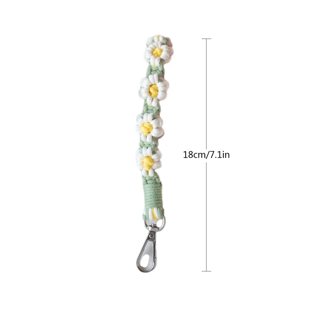Macrame Keychain Holder with Floral Design
