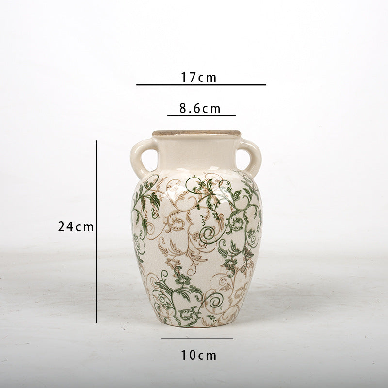Floral ceramic vase