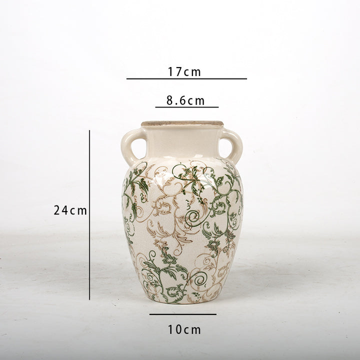 Floral ceramic vase