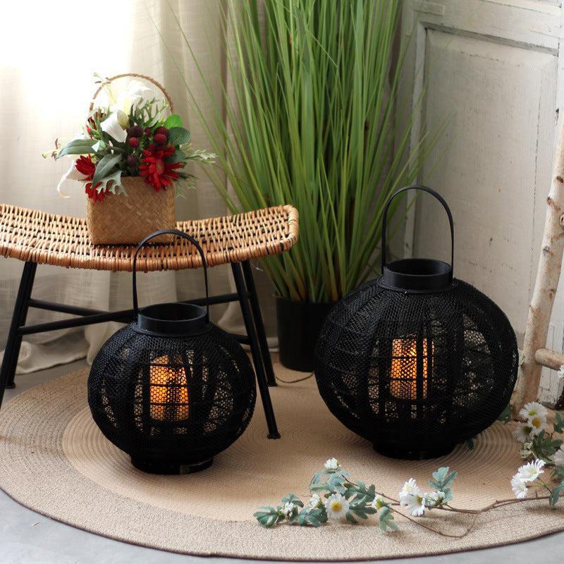 Decorative metal lantern with handle