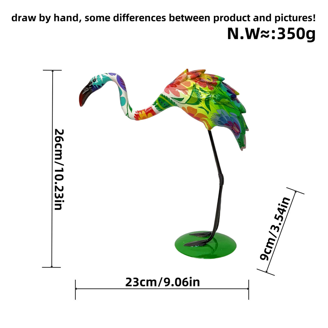 Artistically designed flamingo sculpture
