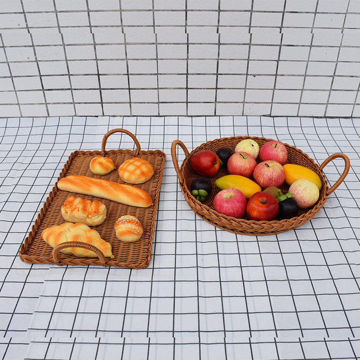 Handcrafted Woven Serving Tray Set
