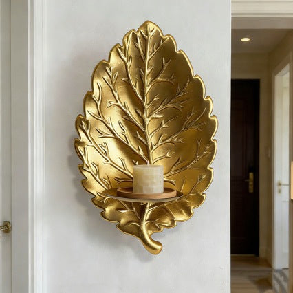 Decorative Leaf Candle Holder Wall Art