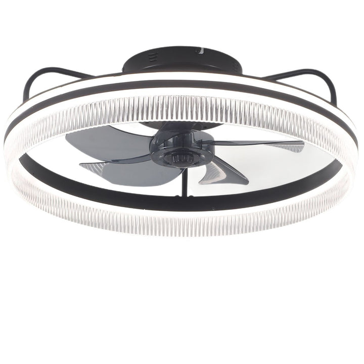 Modern smart ceiling fan with integrated LED light