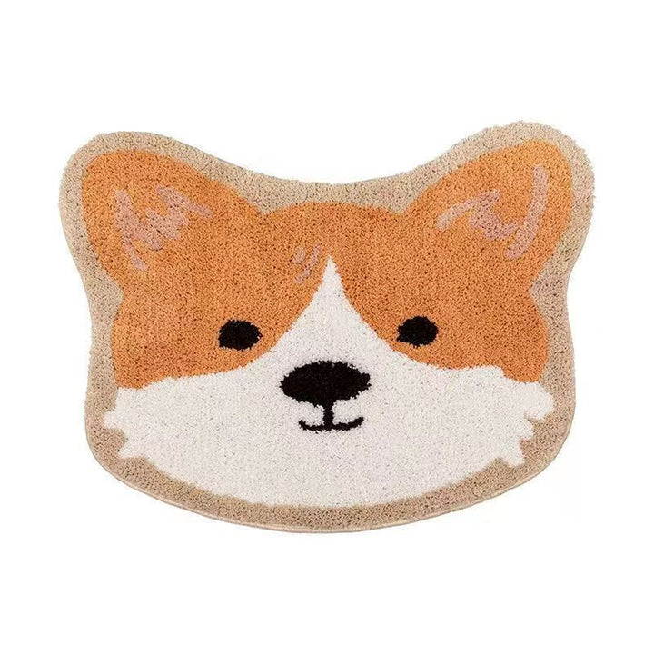 Cartoon Cat-Shaped Plush Bath Mat for Bathroom