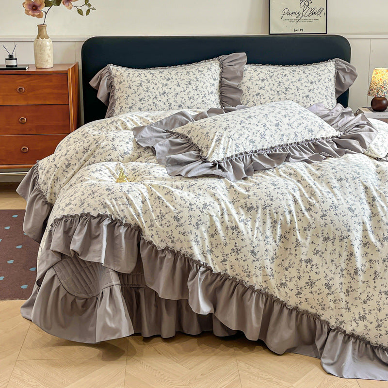 Floral Ruffled Bedding Set