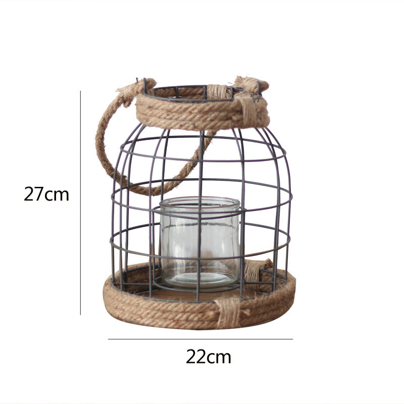 Decorative lantern made of metal and glass