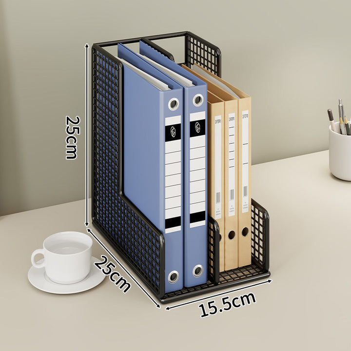 Modular Mesh Desktop File and Binder Organizer with Adjustable Dividers