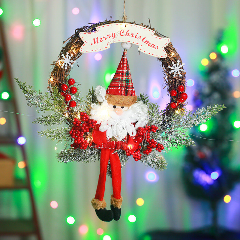 Festive Christmas wreath with pine cones and berries
