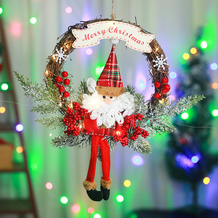 Festive Christmas wreath with pine cones and berries