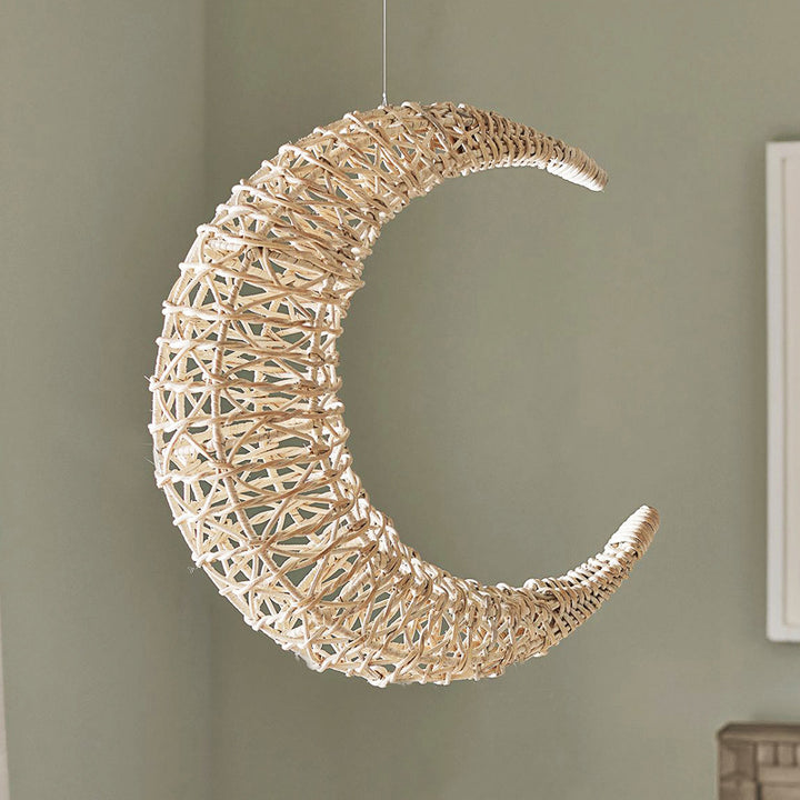 Stylish pendant light made of woven material