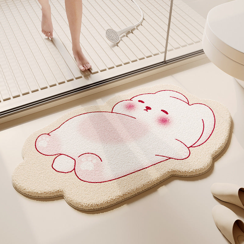 Cute Cartoon Cat-Shaped Bath Mat