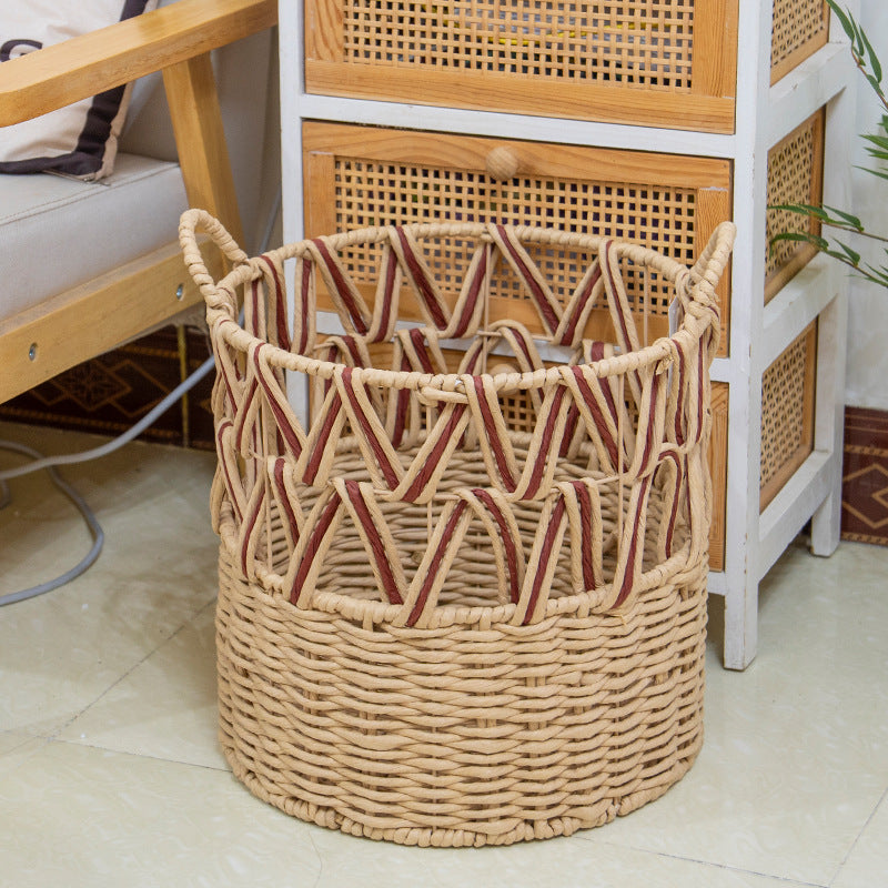 Braided storage basket with elegant accents