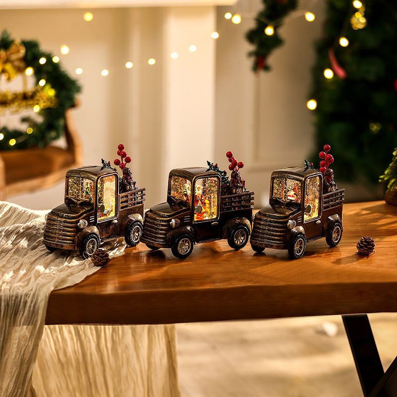 Decorative truck model with Christmas lighting