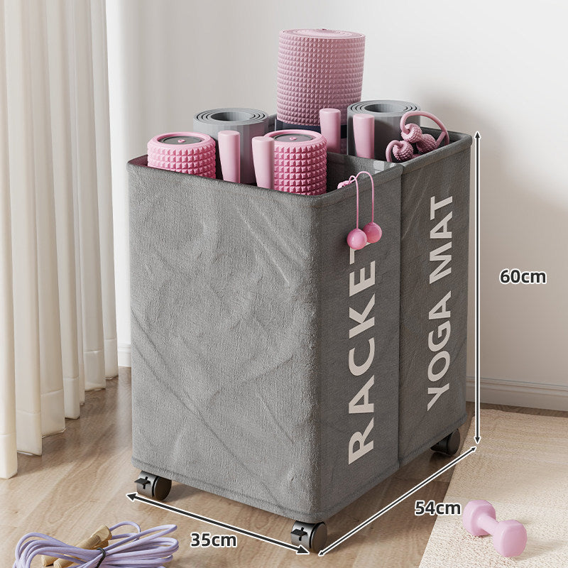 Rolling Yoga Mat and Foam Roller Storage Cart
